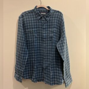 Men's Blue Plaid Shirt